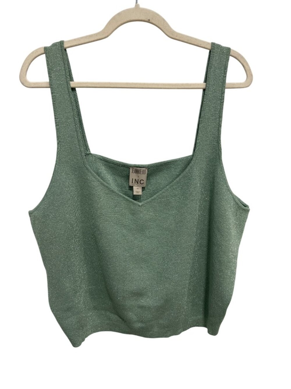 Jeannie Mai X INC International Concepts Crop Top Plus Size 3X Metallic Tank NEW